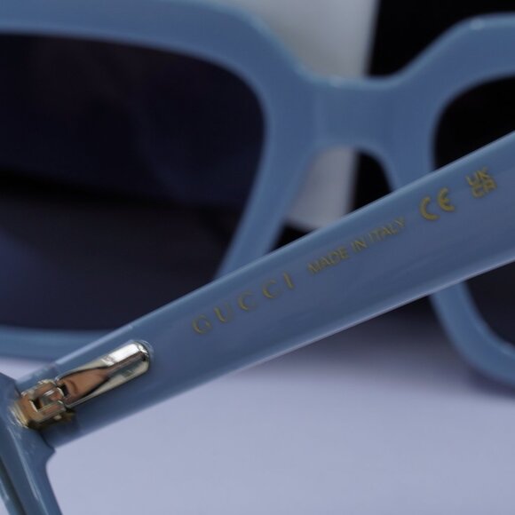 Gucci GG1543S 003 Square Sunglasses - Light Blue/Grey Blue - Picture 6 of 11